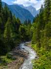 Valley Lechtal near Mitteregg in the Lechtal Alps Mt. Heiterwand in the background. Austria, Tyrol Art Print